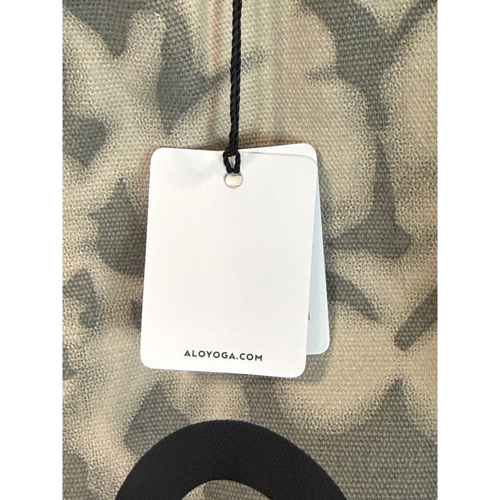 Alo Yoga Iconic Shopper Tote in Grey Tie-Dye Black Logo Oversized Cotton Canvas - Picture 6 of 9